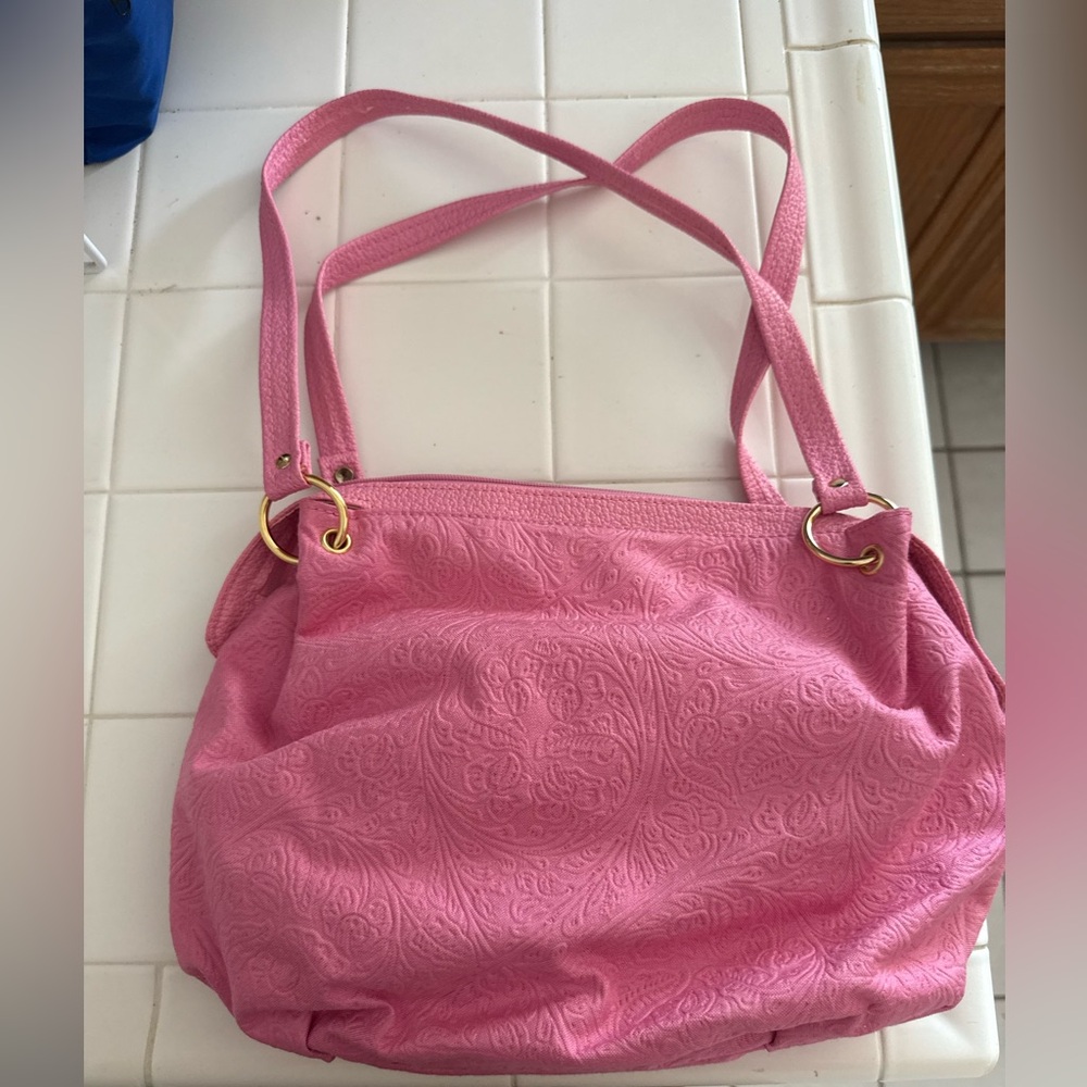 Elegant Pink Embossed Women's Bag